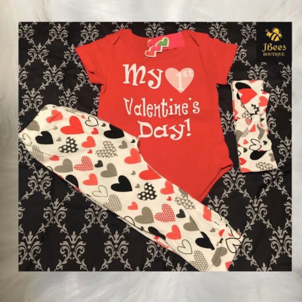 My first Valentines 3pc Outfit